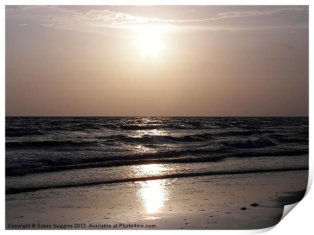 Gulf Sunset Reflection Print by Susan Medeiros