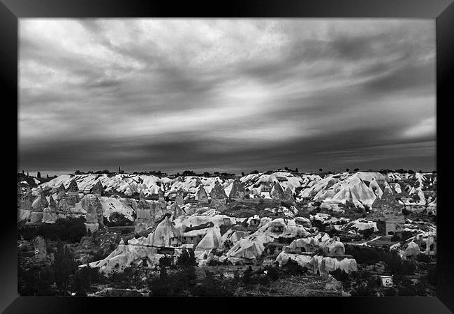 Thunder clouds over Cappadocia Framed Print by Arfabita  
