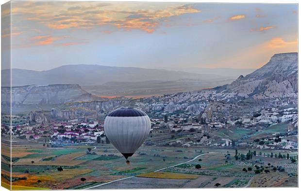 Lonesome Balloon over Cappadocia Canvas Print by Arfabita  
