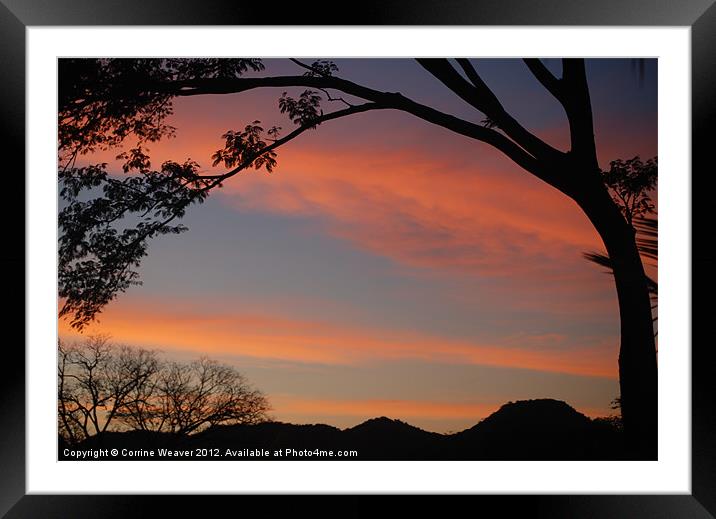 Sunset in Costa Rica Framed Mounted Print by Corrine Weaver