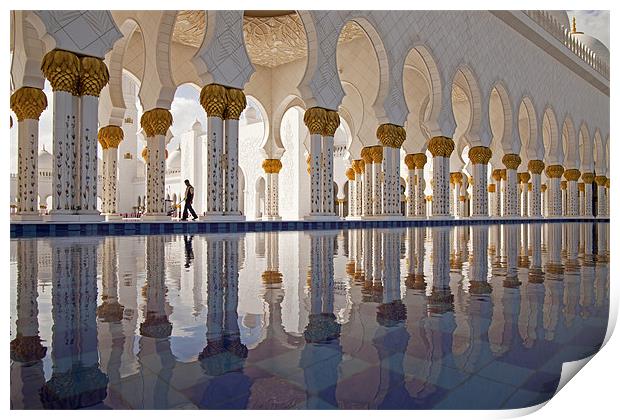 Sheikh Zayed Mosque in Abu Dhabi Print by peter schickert