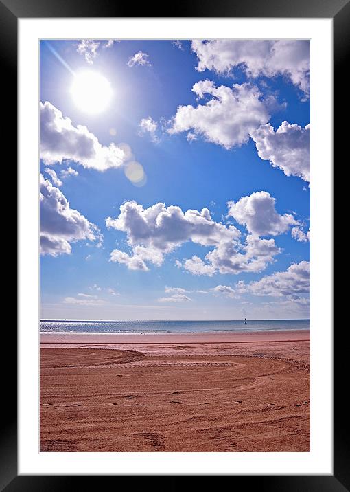 Sun , Sea , Sand at Bridlington Framed Mounted Print by Simon Underwood