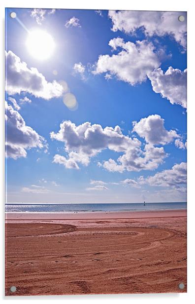 Sun , Sea , Sand at Bridlington Acrylic by Simon Underwood