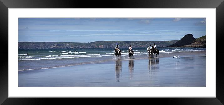 BEACH PONIES Framed Mounted Print by Anthony R Dudley (LRPS)