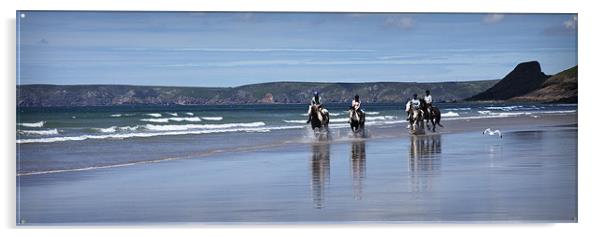 BEACH PONIES Acrylic by Anthony R Dudley (LRPS)