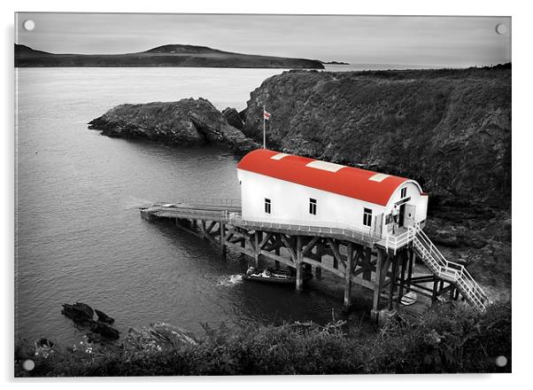 St JUSTINIANS LIFEBOAT STATION Acrylic by Anthony R Dudley (LRPS)