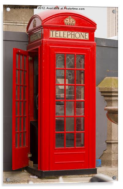 red phone box Acrylic by keith sutton