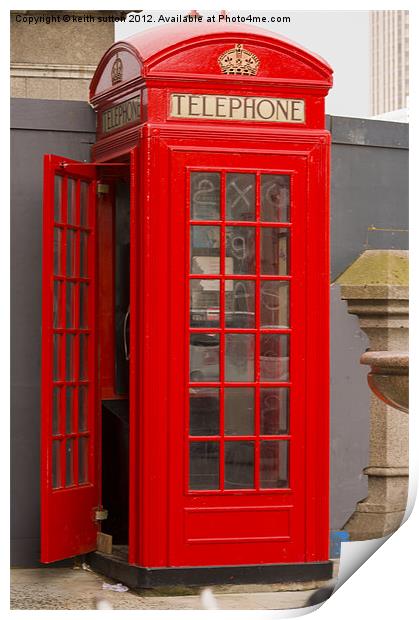 red phone box Print by keith sutton
