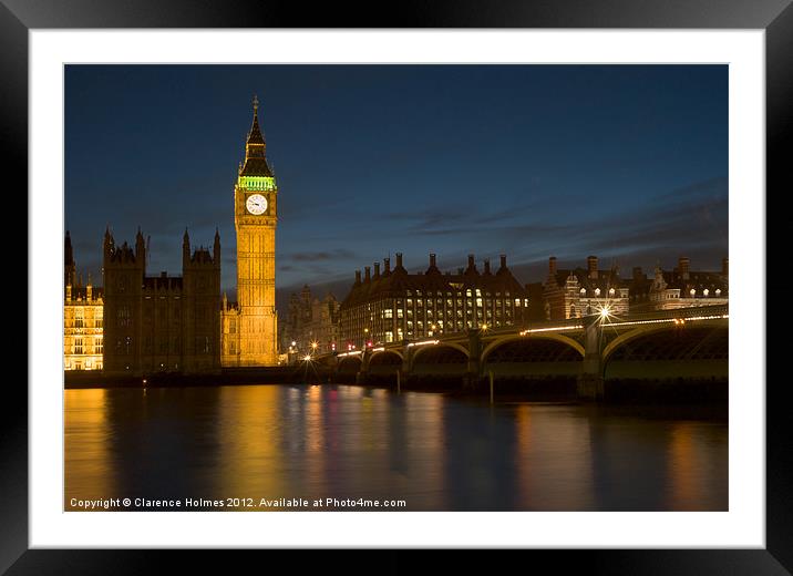 Westminster Twilight I Framed Mounted Print by Clarence Holmes