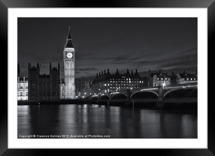 Westminster Twilight III Framed Mounted Print by Clarence Holmes