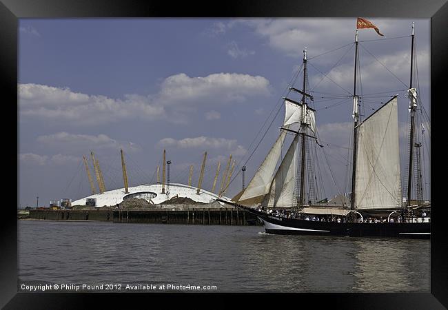 Tall Ship at O2 Arena Framed Print by Philip Pound