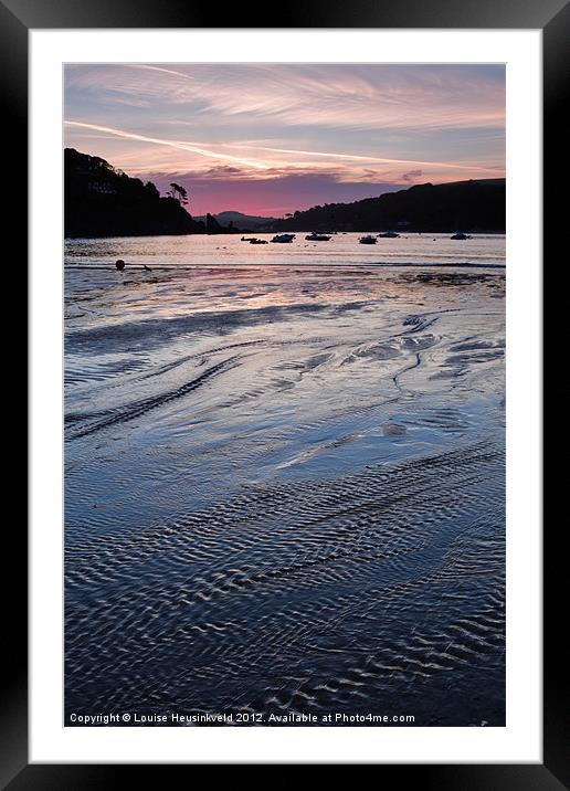 Low tide at South Sands Framed Mounted Print by Louise Heusinkveld