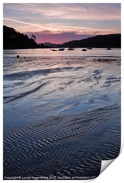 Low tide at South Sands Print by Louise Heusinkveld