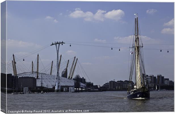 Tall Ship at O2 Arena Canvas Print by Philip Pound