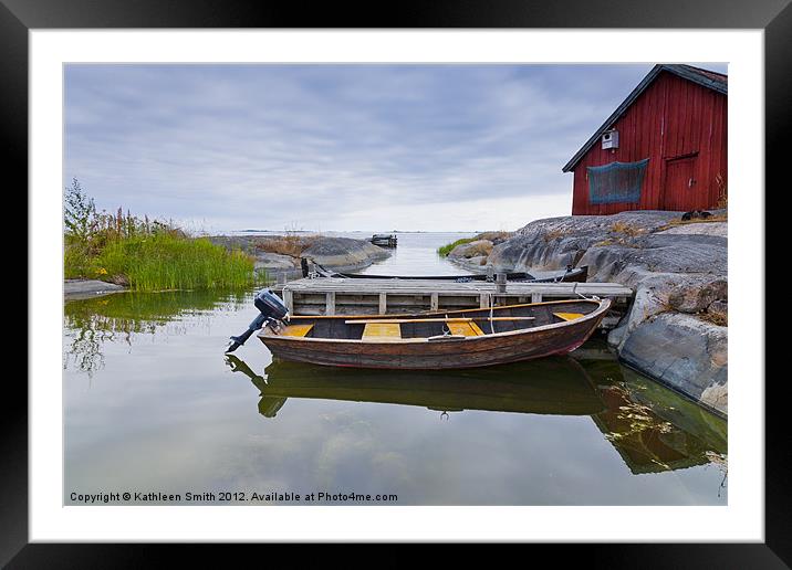 Archipelago of Stockholm, rowboat Framed Mounted Print by Kathleen Smith (kbhsphoto)