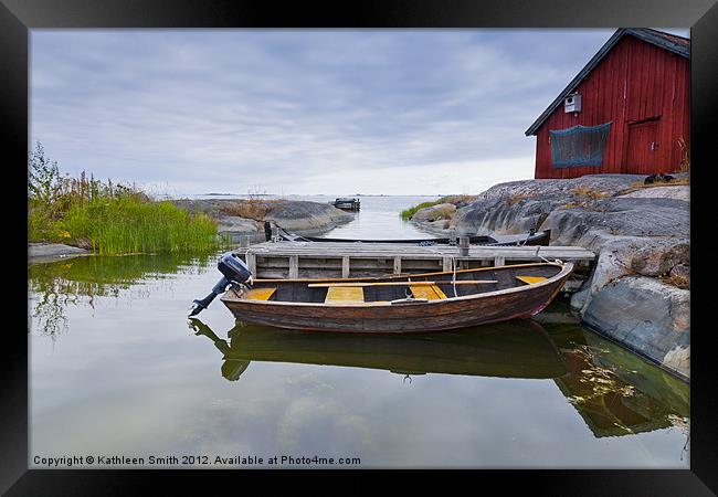 Archipelago of Stockholm, rowboat Framed Print by Kathleen Smith (kbhsphoto)