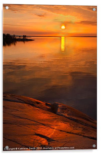 Archipelago of Stockholm, sunset Acrylic by Kathleen Smith (kbhsphoto)