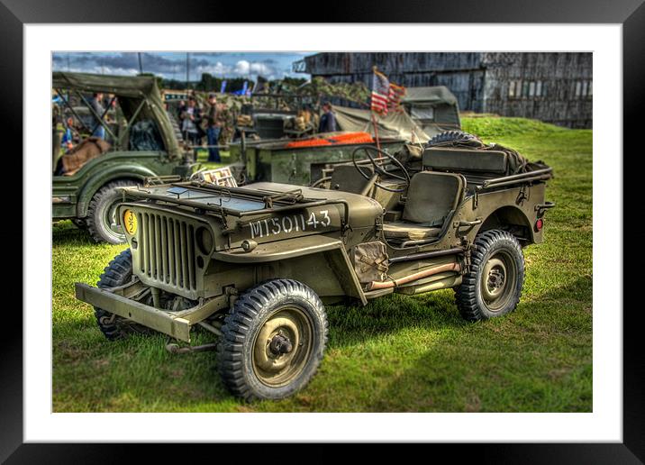 Army Jeep Framed Mounted Print by Sam Smith