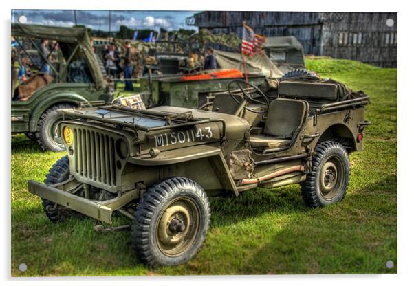 Army Jeep Acrylic by Sam Smith