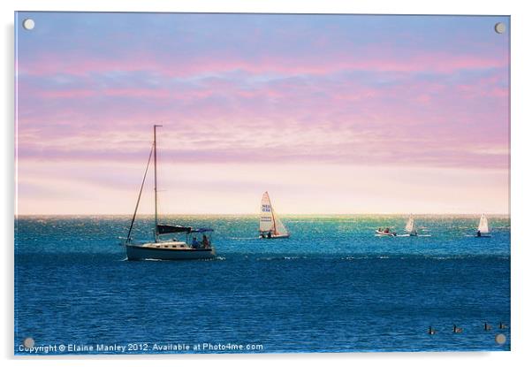 Sailing Acrylic by Elaine Manley