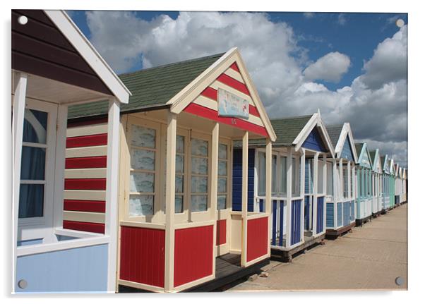 Beach Huts at Southwold Acrylic by Linda Brown