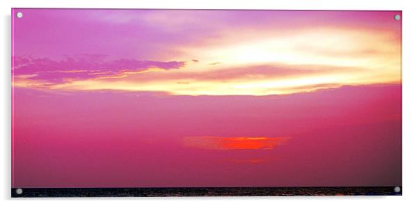 Sunset Painted Sky Acrylic by Susan Medeiros
