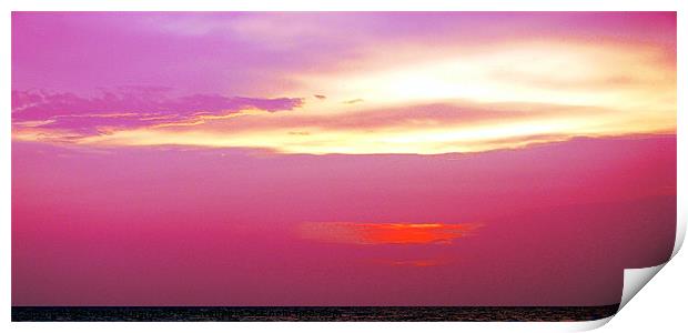 Sunset Painted Sky Print by Susan Medeiros