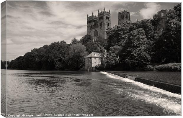 Durham Cathedral and the Mill Canvas Print by Angie Morton