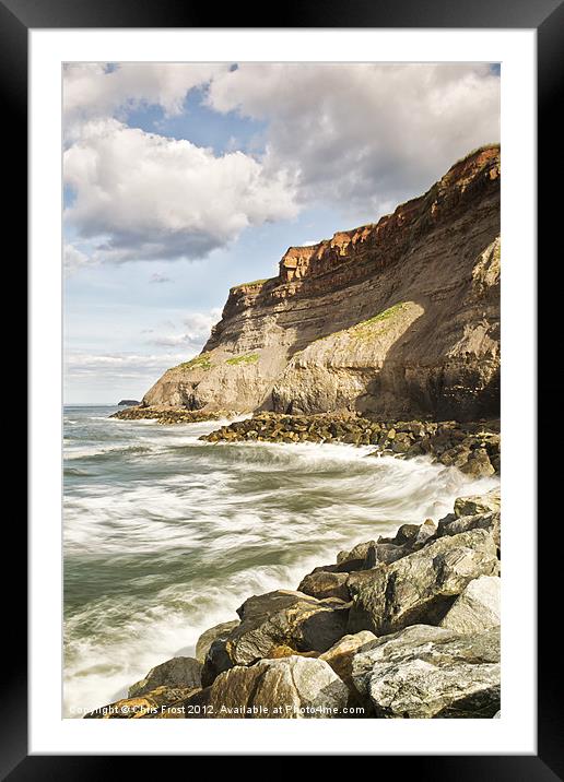 Whitby Waves Framed Mounted Print by Chris Frost