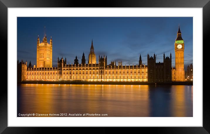 Westminster Twilight II Framed Mounted Print by Clarence Holmes