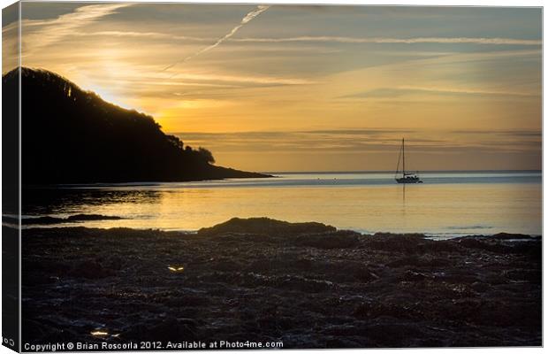 Sunrise Pendennis Point Falmouth Canvas Print by Brian Roscorla
