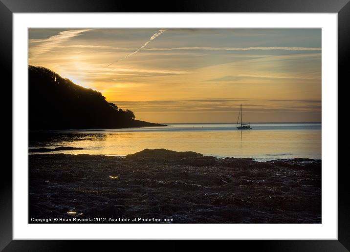 Sunrise Pendennis Point Falmouth Framed Mounted Print by Brian Roscorla