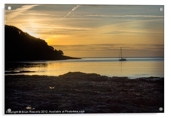 Sunrise Pendennis Point Falmouth Acrylic by Brian Roscorla