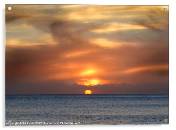 Sunset, Fuertaventura Acrylic by Ed Pettitt
