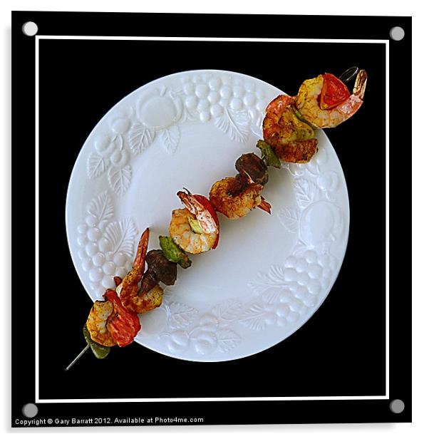 Spicy Grilled Shrimp Kebab Acrylic by Gary Barratt