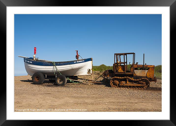 Fishing boat awaiting the tide Framed Mounted Print by Hugh McKean