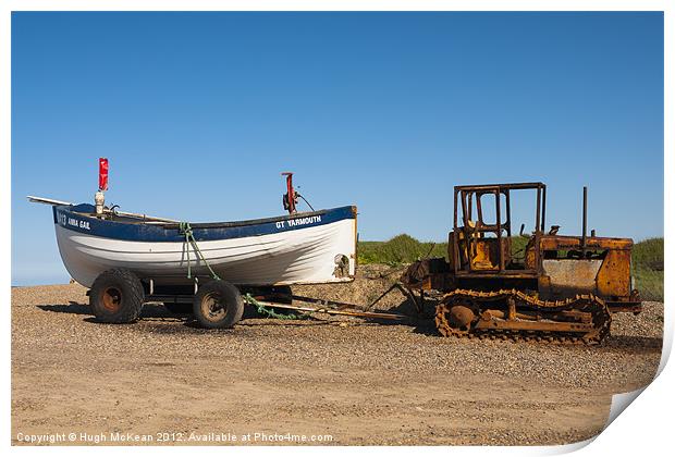 Fishing boat awaiting the tide Print by Hugh McKean