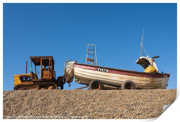 Fishing boat awaiting the tide Print by Hugh McKean