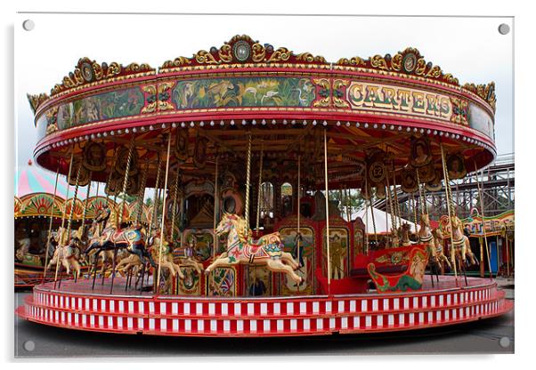 Steam Funfair Carousel Acrylic by VICTORIA HENDRICK