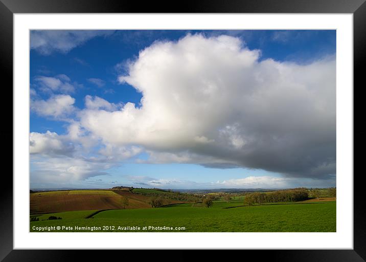 Clouds and Fields Framed Mounted Print by Pete Hemington
