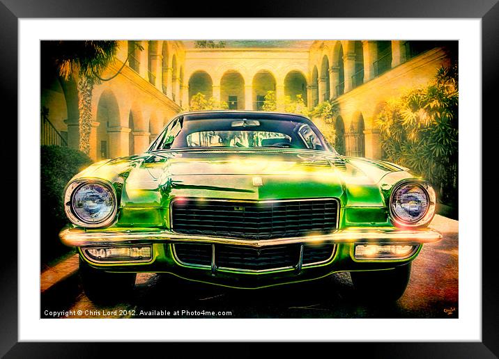 California 1970 Camaro Framed Mounted Print by Chris Lord