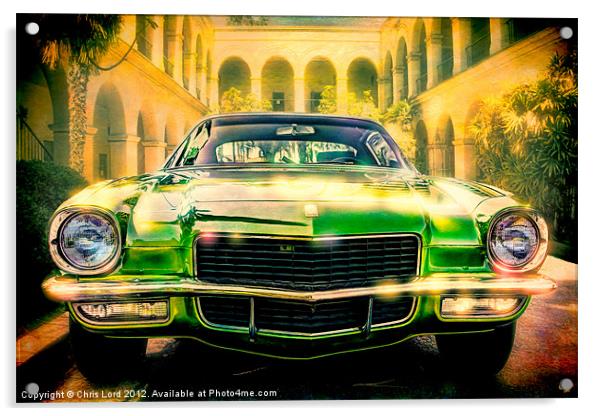 California 1970 Camaro Acrylic by Chris Lord