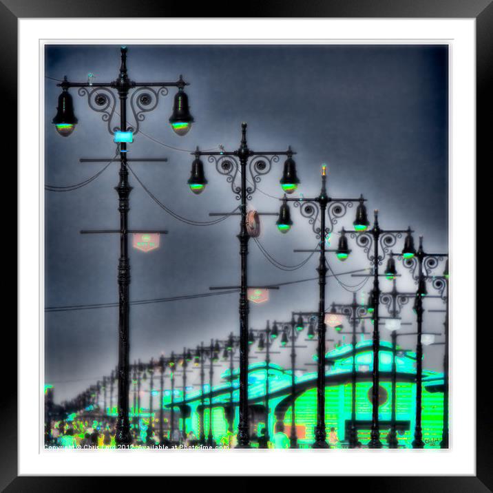American Boardwalk Lights Framed Mounted Print by Chris Lord
