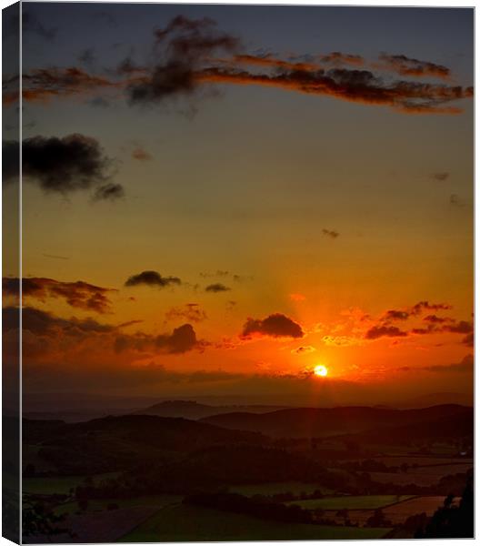 Sunset On Ridge Hill Canvas Print by Steven Clements LNPS