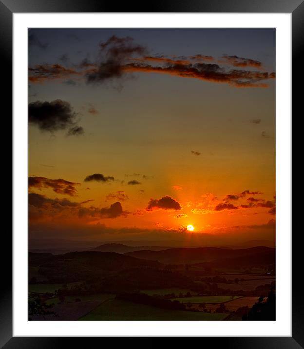 Sunset On Ridge Hill Framed Mounted Print by Steven Clements LNPS
