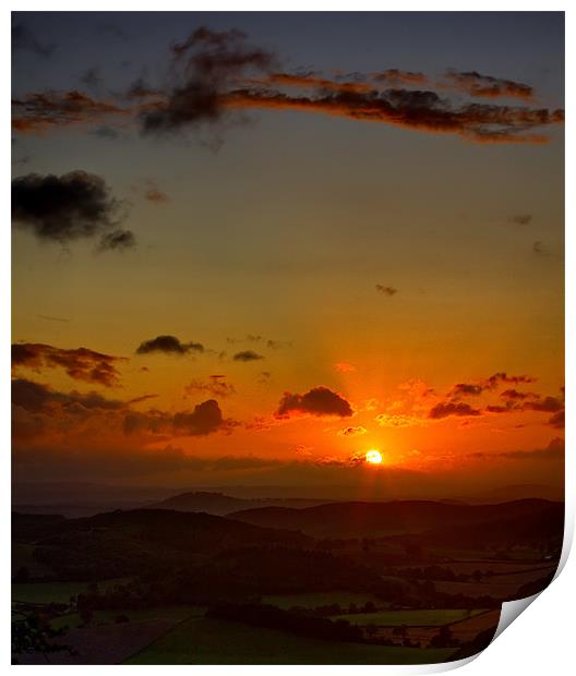 Sunset On Ridge Hill Print by Steven Clements LNPS