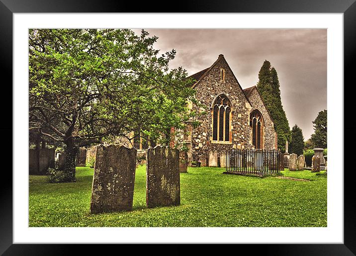 Shoreham Village Church Framed Mounted Print by Dawn Cox