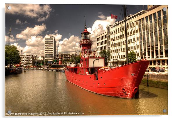 The Red Lightship Acrylic by Rob Hawkins