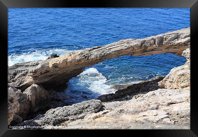 Rock Arch in the Med Framed Print by Christopher Chapman
