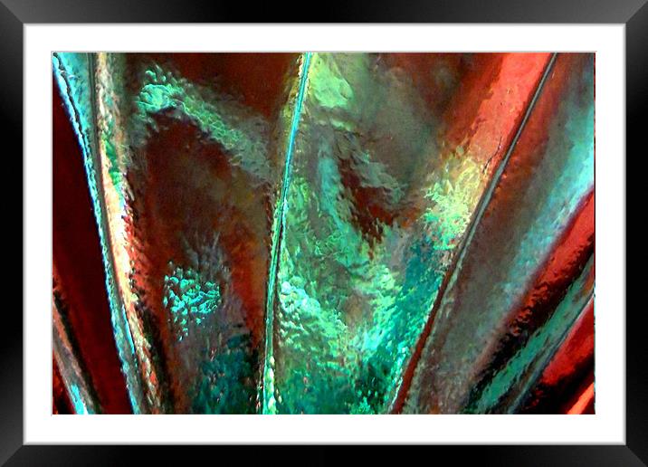 coloured glass abstract Framed Mounted Print by Heather Newton